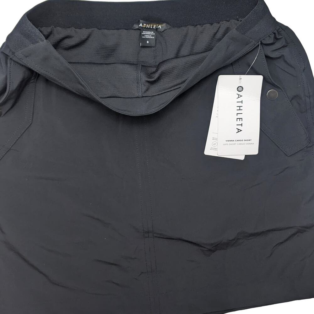 Athleta 8 black Vienna Cargo Skort skirt biker shorts pickleball tennis golf gym - Picture 5 of 5